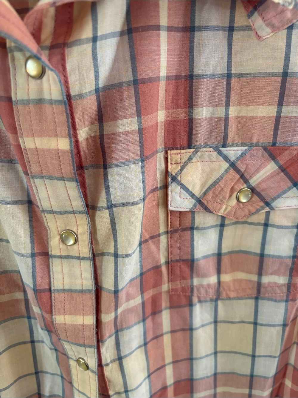 Wrangler Wrancher red plaid short sleeve button down western shirt Size XL - Picture 5 of 7